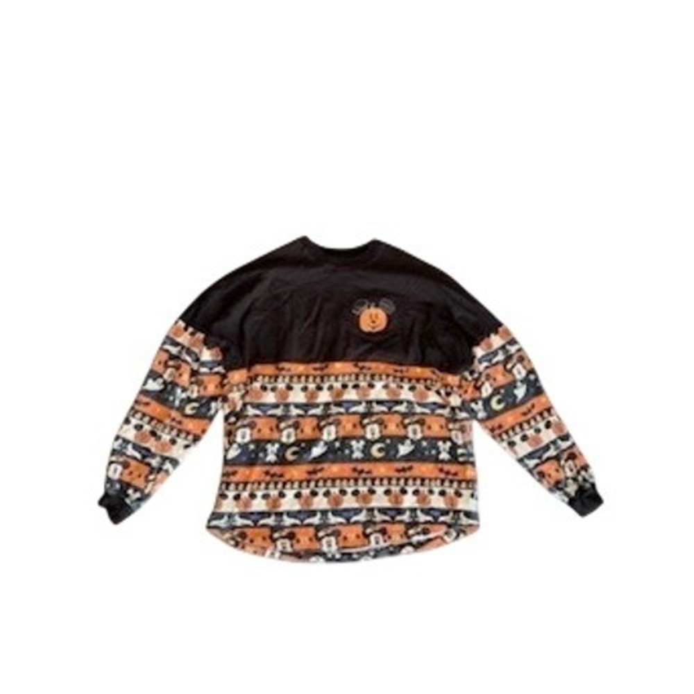 Disney Parks Mickey Mouse Halloween Spirit Jersey Spooky Pumpkin Black Orange M